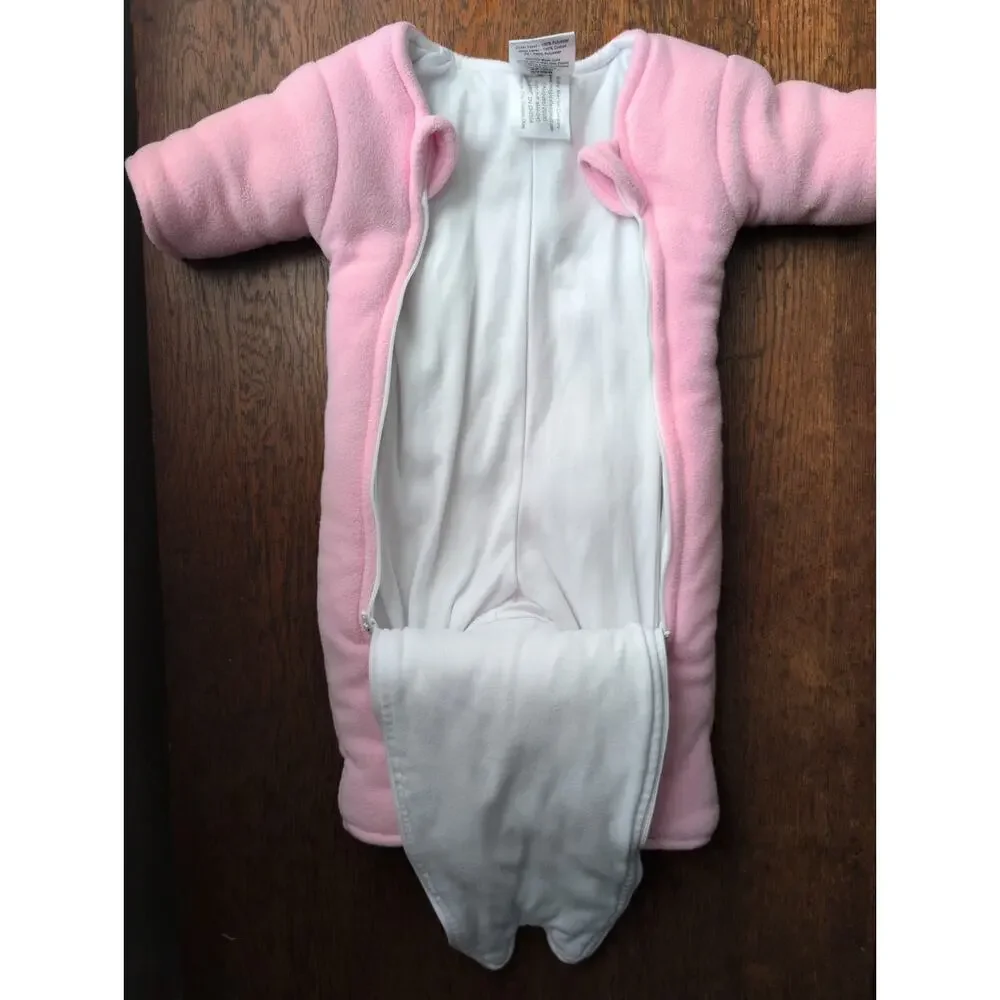 Baby Merlins Magic Sleepsuit Microfleece 3-6 months Pink Small Swaddle Sleep
